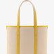 Canvas shoulder bag with embroidered logo on the front