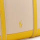 Canvas shoulder bag with embroidered logo on the front