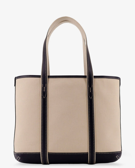 Canvas shoulder bag with embroidered logo on the front