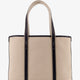 Canvas shoulder bag with embroidered logo on the front