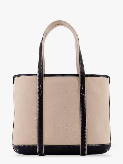 Canvas shoulder bag with embroidered logo on the front