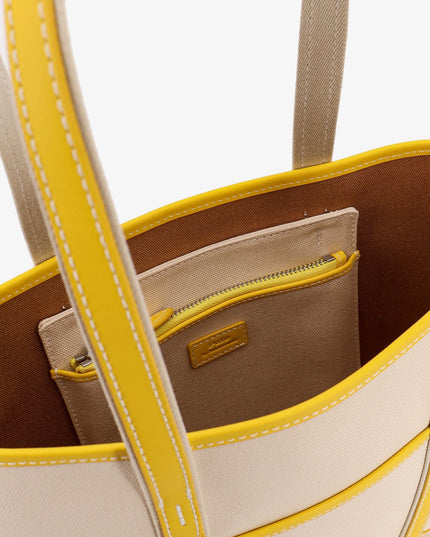 Canvas shoulder bag with embroidered logo on the front