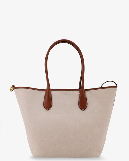 Canvas shoulder bag with front logo patch