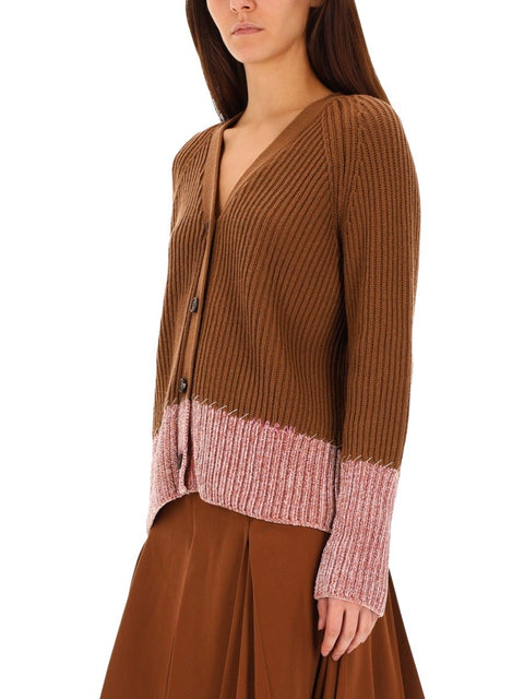 CARDIGAN WITH "COLOR BLOCK" PATTERN