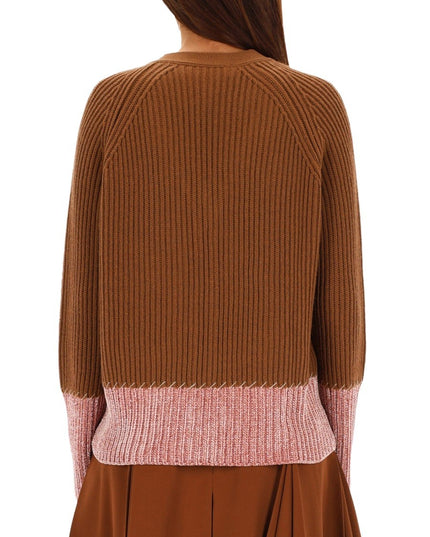 CARDIGAN WITH "COLOR BLOCK" PATTERN