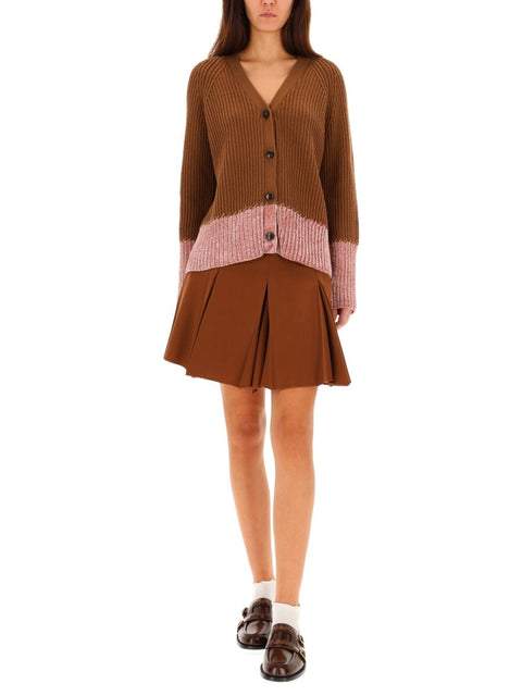 CARDIGAN WITH "COLOR BLOCK" PATTERN