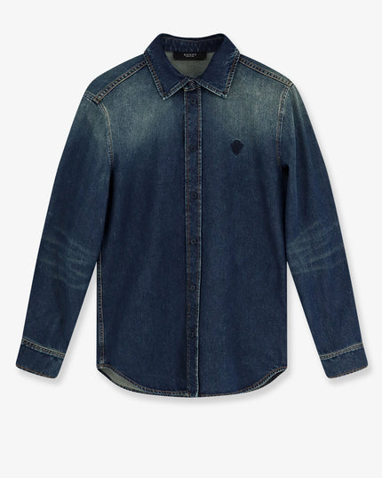 Certified washed cotton denim shirt