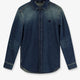 Certified washed cotton denim shirt
