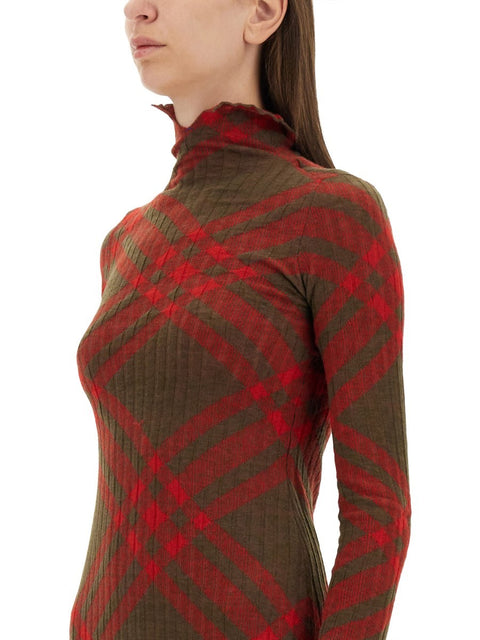 CHECK WOOL BLEND DRESS