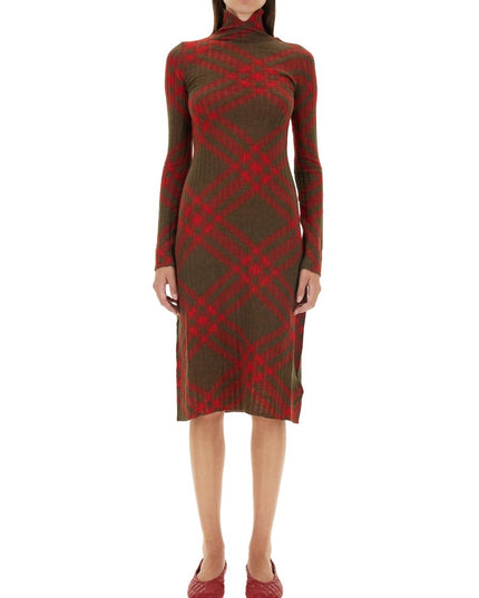 CHECK WOOL BLEND DRESS