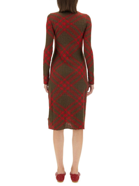 CHECK WOOL BLEND DRESS