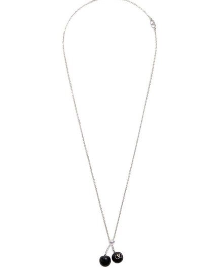 CHEZ VALENTINO METAL AND ENAMEL NECKLACE