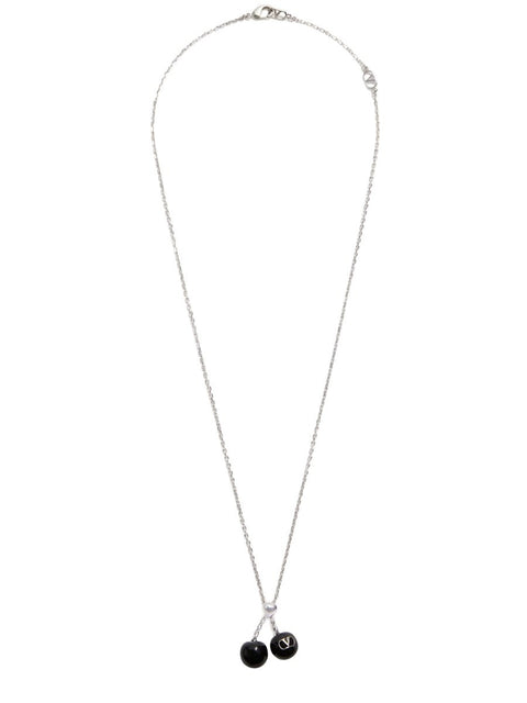 CHEZ VALENTINO METAL AND ENAMEL NECKLACE