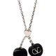 CHEZ VALENTINO METAL AND ENAMEL NECKLACE