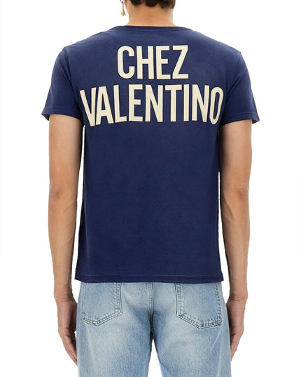 "CHEZ VALENTINO" PRINT AND PATCH T-SHIRT