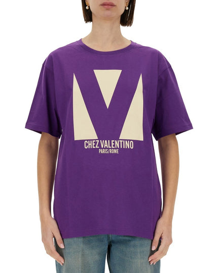 "CHEZ VALENTINO" PRINT T-SHIRT
