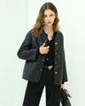 Chic Floral Gesteppte Leichtjacke – Schwarz | Cocobella