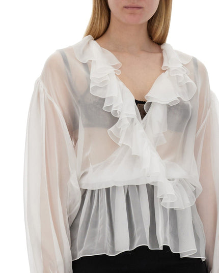 CHIFFON BLOUSE WITH RUFFLES