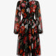 Chiffon dress with floral print