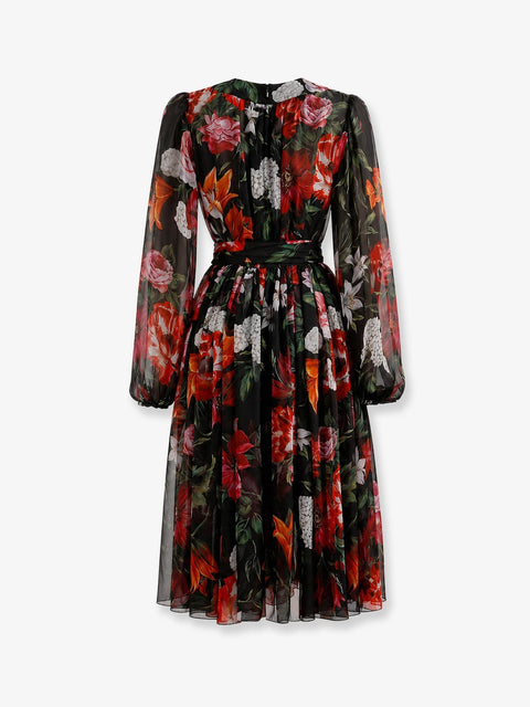 Chiffon dress with floral print