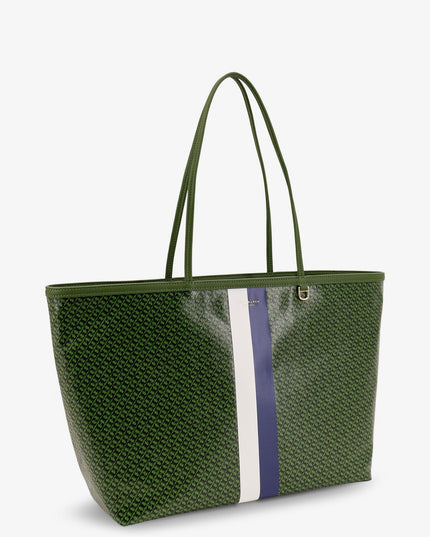 Coated canvas The Racer Tote shoulder bag with all-over logo