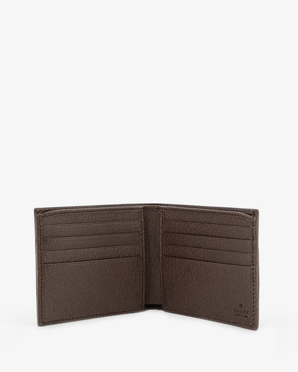 Coated canvas wallet with GG motif