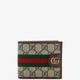 Coated canvas wallet with GG motif