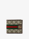 Coated canvas wallet with GG motif