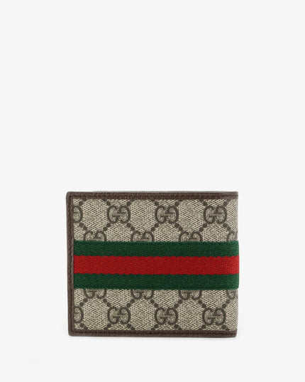 Coated canvas wallet with GG motif