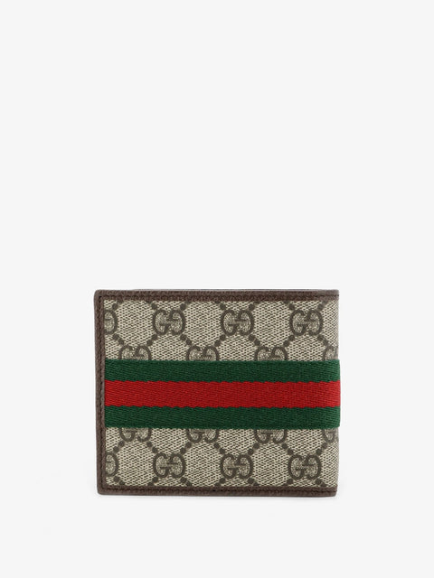 Coated canvas wallet with GG motif