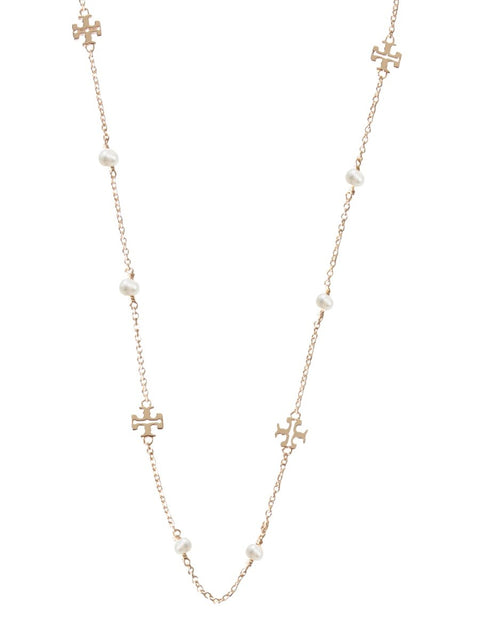 COLLANA "KIRA" CON LOGO E PERLE