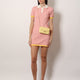 Cotton and silk blend short dress with all-over FF motif