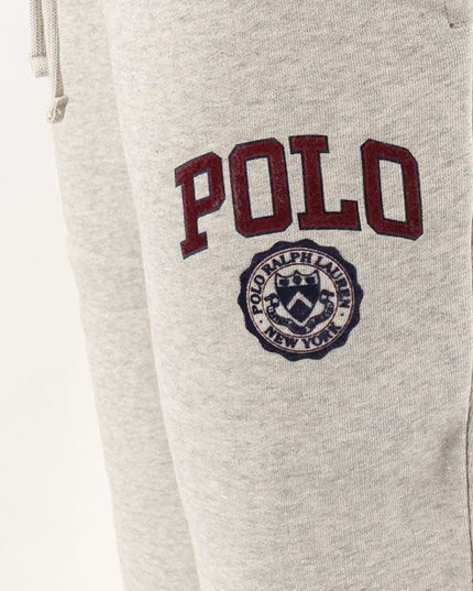 Cotton blend jogging trousers with side logo print