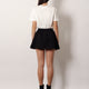 Cotton blend midi skirt with floral sequin and crystal details