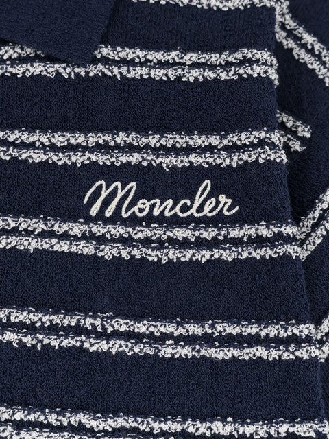 Cotton blend polo shirt with bouclé effect