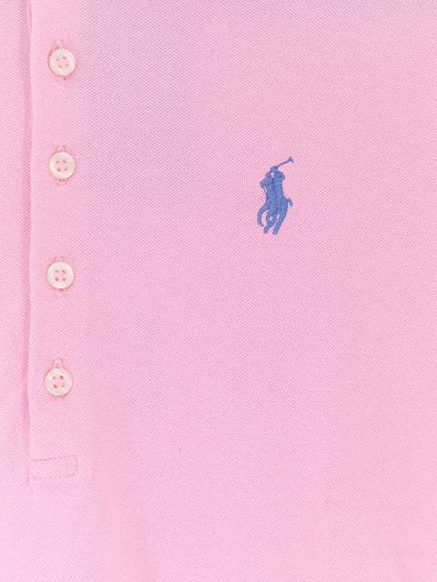 Cotton blend polo with embroidered logo