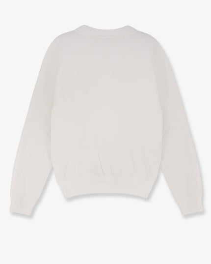 Cotton blend sweater with embroidered logo on the front