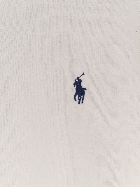 Cotton blend sweater with embroidered logo on the front