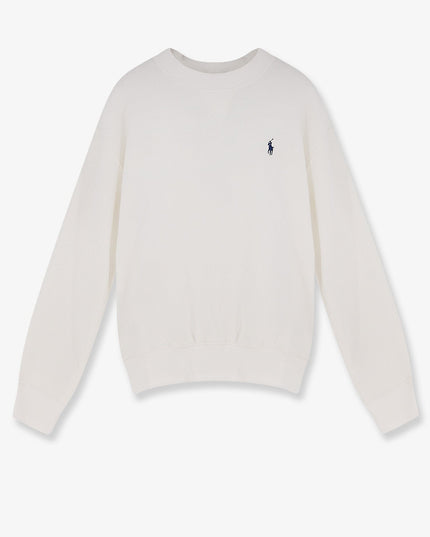 Cotton blend sweater with embroidered logo on the front