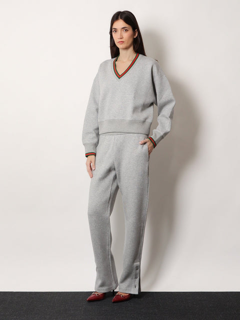 Cotton blend trouser with Web detail
