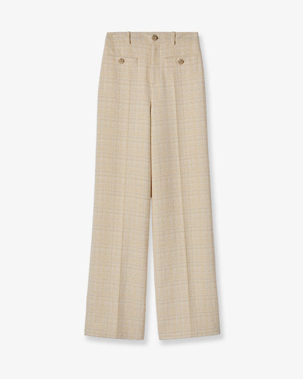 Cotton blend trousers with checked pattern