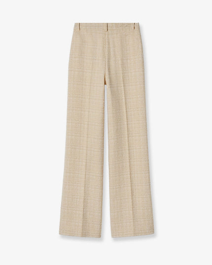 Cotton blend trousers with checked pattern