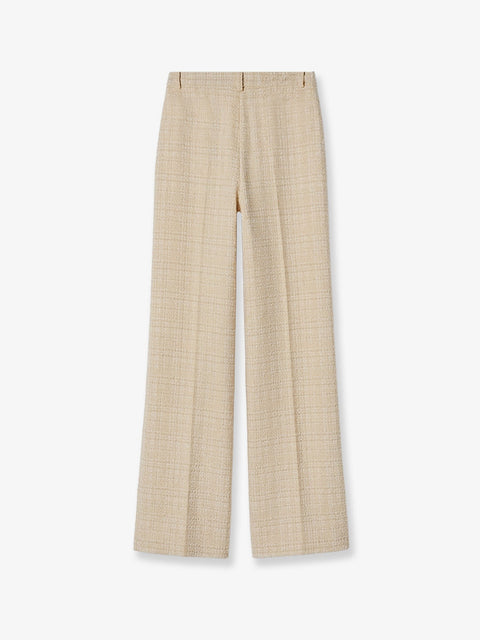 Cotton blend trousers with checked pattern