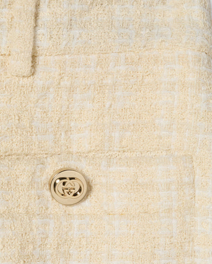 Cotton blend trousers with checked pattern