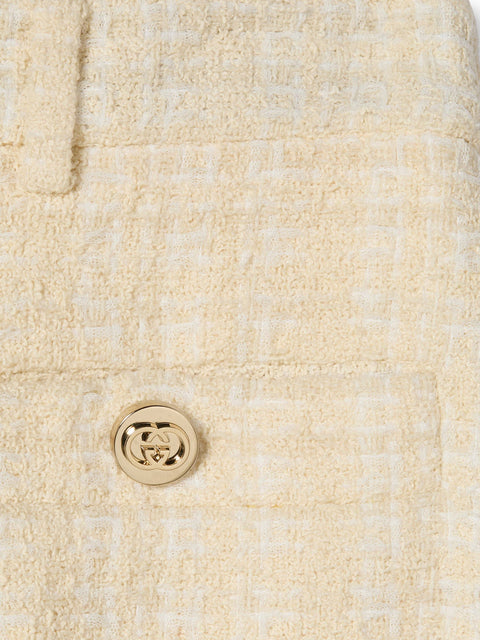 Cotton blend trousers with checked pattern