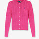 Cotton cardigan with contrasting logo
