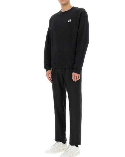COTTON CREWNECK SWEATSHIRT WITH "CHEZ VALENTINO" PATCH