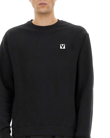COTTON CREWNECK SWEATSHIRT WITH "CHEZ VALENTINO" PATCH
