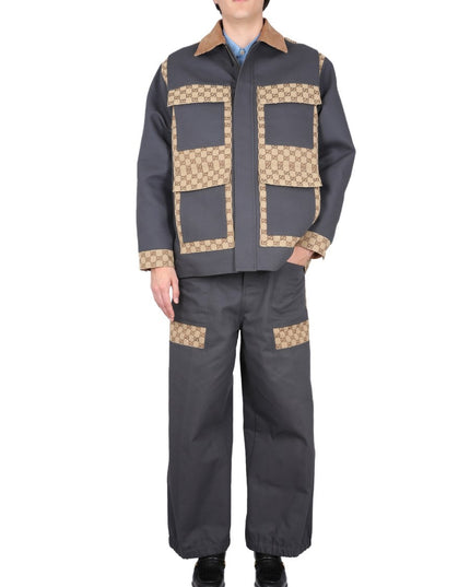 COTTON FABRIC PANTS WITH GG INSERTS