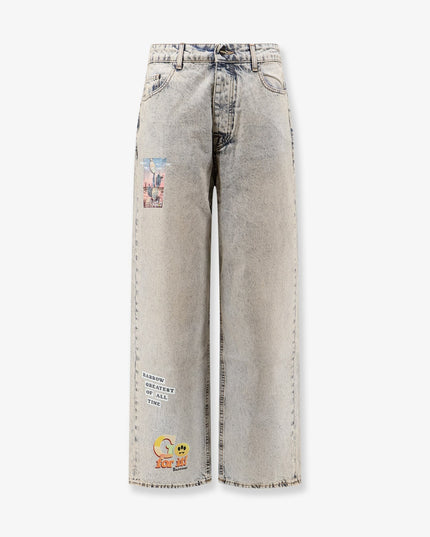 Cotton jeans with all-over print